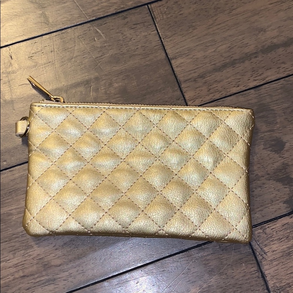 Zip up gold bag